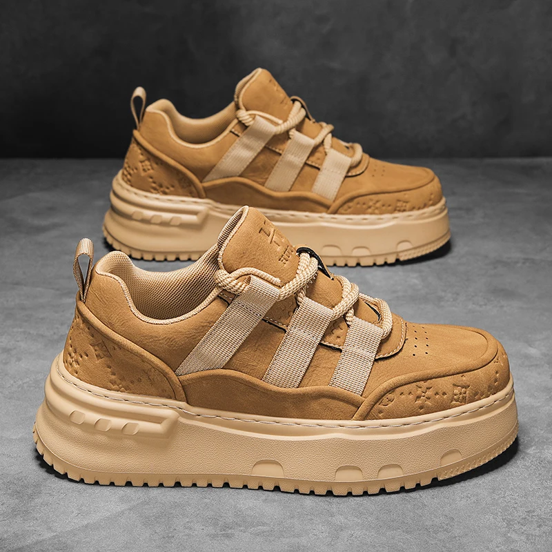 

Thick Sole Man Sneakers Fashion Comfortable Anti-skid Shoes 2025 Spring New Men's Casual Shoe Outdoor Light Breathable Footwears