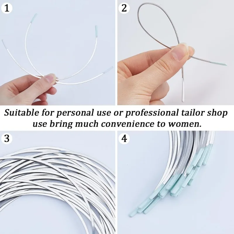 18 Pairs Carbon Steel Bra Wires Stainless Steel Underwires Replacements Metal Bra Supporters Rings for Bra Shaping Under Wire