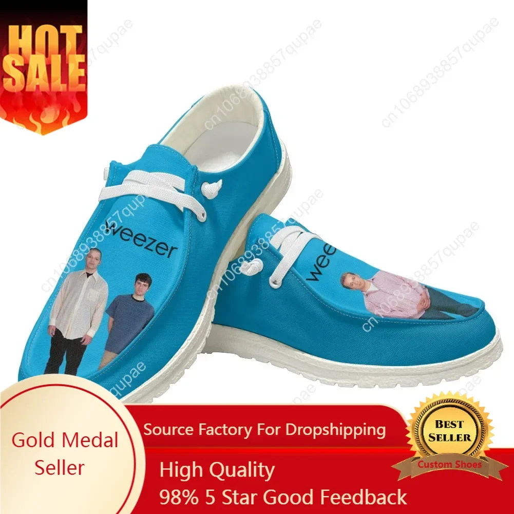 Weezer Casual Shoes Pop Rock Band  Men Woman Flat Shoe Breathable Indoor Outdoor Lightweight Footwear Couple Custom Made Shoe