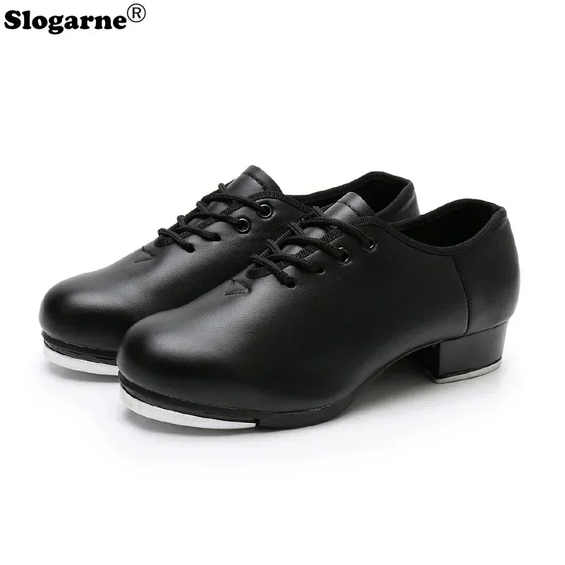 2026 New Women Tap Shoes Top Soft Leather Dance Sneakers Girls Tap Dance Shoes Students Men Tap Shoes Large Size Dance Footwear - view 3