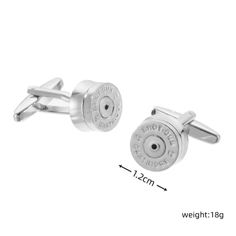 WN French men\'s shirt Cufflinks High quality brass silvery bullet Cufflinks