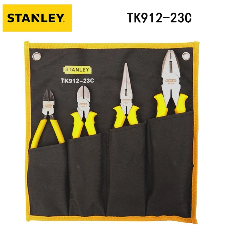 Stanley TK912-23C Steel Wire Pliers Nozzle Tip Household Electrician Manual Labor-Saving Pliers Set 4pcs