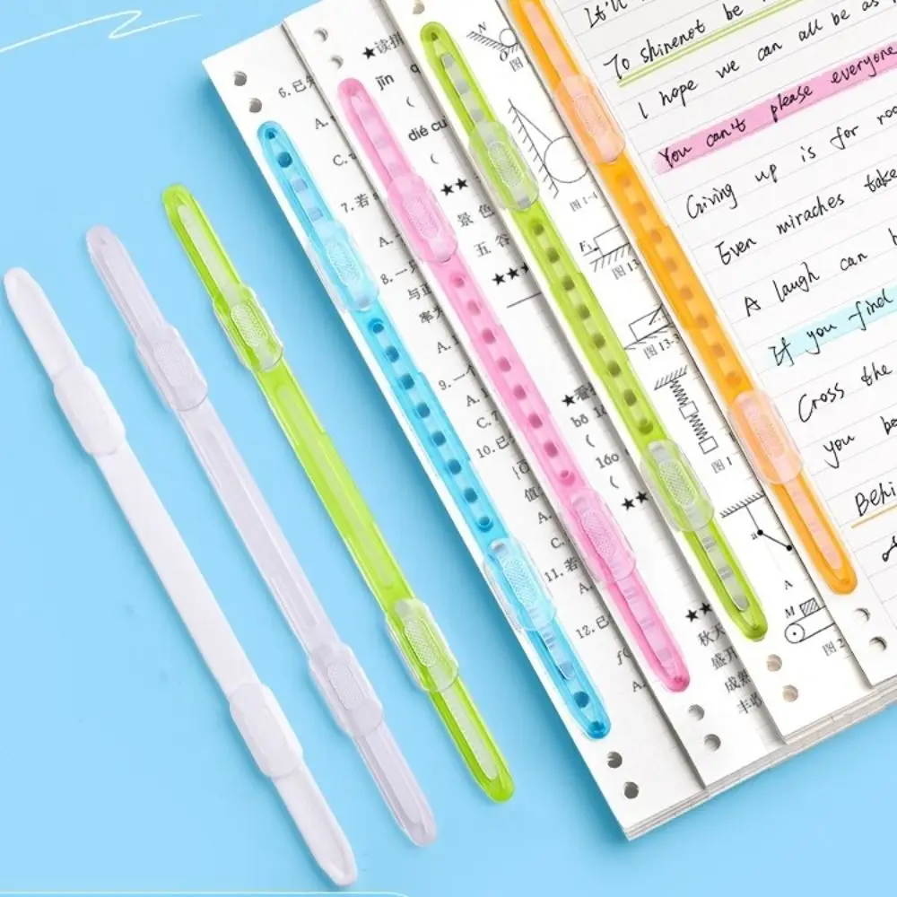 

12pcs 2 Hole Binding Clips Strip DIY Album Rainbow Colors A4 Paper Fasteners DIY Scrapbook Loose Leaf Clips Office