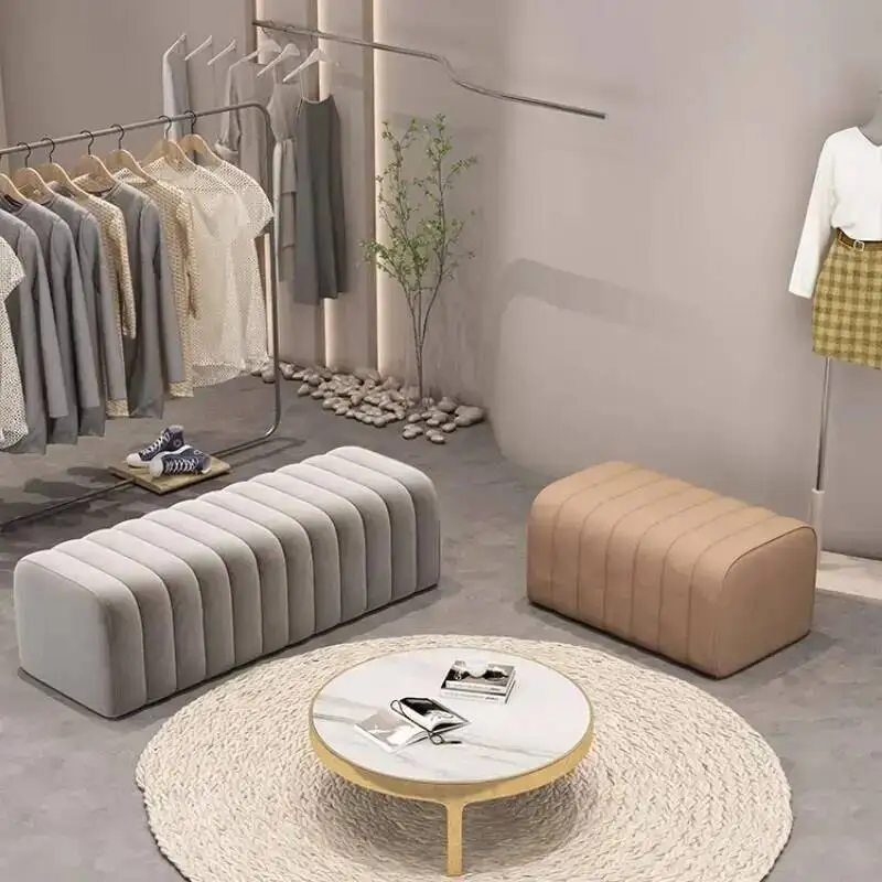Entrance Soft Bag,Shoe Changing Stool,Home Entrance Sofa Stool,High-end Feeling Long Stools, Internet Famous Fitting Room Stool