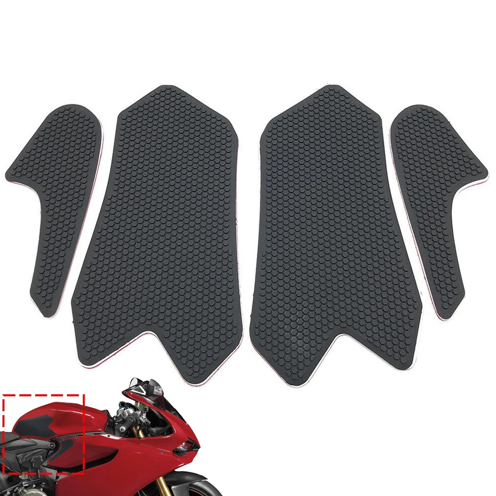 Fuel Tank Side Knee Anti Slip Silicone Pads -Enhance Grip Stability Style Riding for DUCATI PANIGALE 899 959 1199 1299