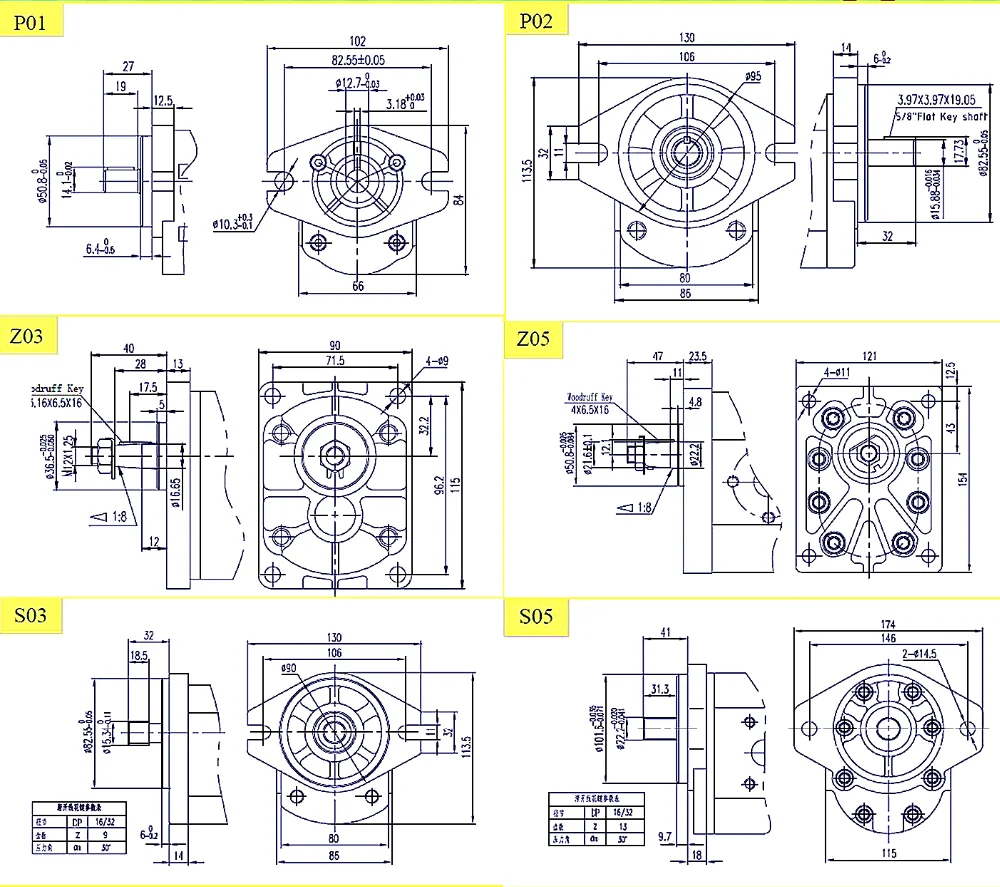 Cast Iron Gear Pump Set 3.5 Hydraulic Gear Pump Mechanical Transmission Components