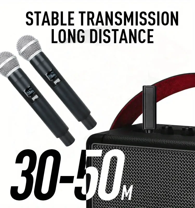 ميكروفون لاسلكي أسود محمول باليد مع واجهة ميكروفون ، مضخم تسجيل دي جي ، خلاط خلط ، 58 أنبوبًا ، ديناميكي ، ز ، 4 من من من من ، 2 من ، 1 #6