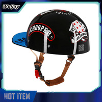 Open Face Motorcycle Helmet Baseball Cap Half Helmets with pull-down Lens for Men Women - DOT Certified