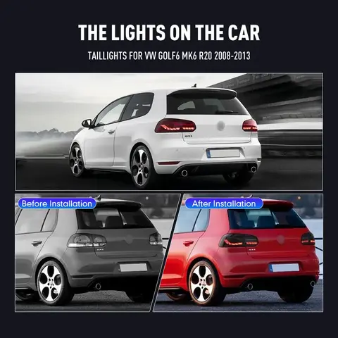 LED Tail Lights for VW golf6 mk6 R20 2008-2013 Taillights Rear Lights with Brake Reversing Driving Fog Lamp Turn Signal Lamp