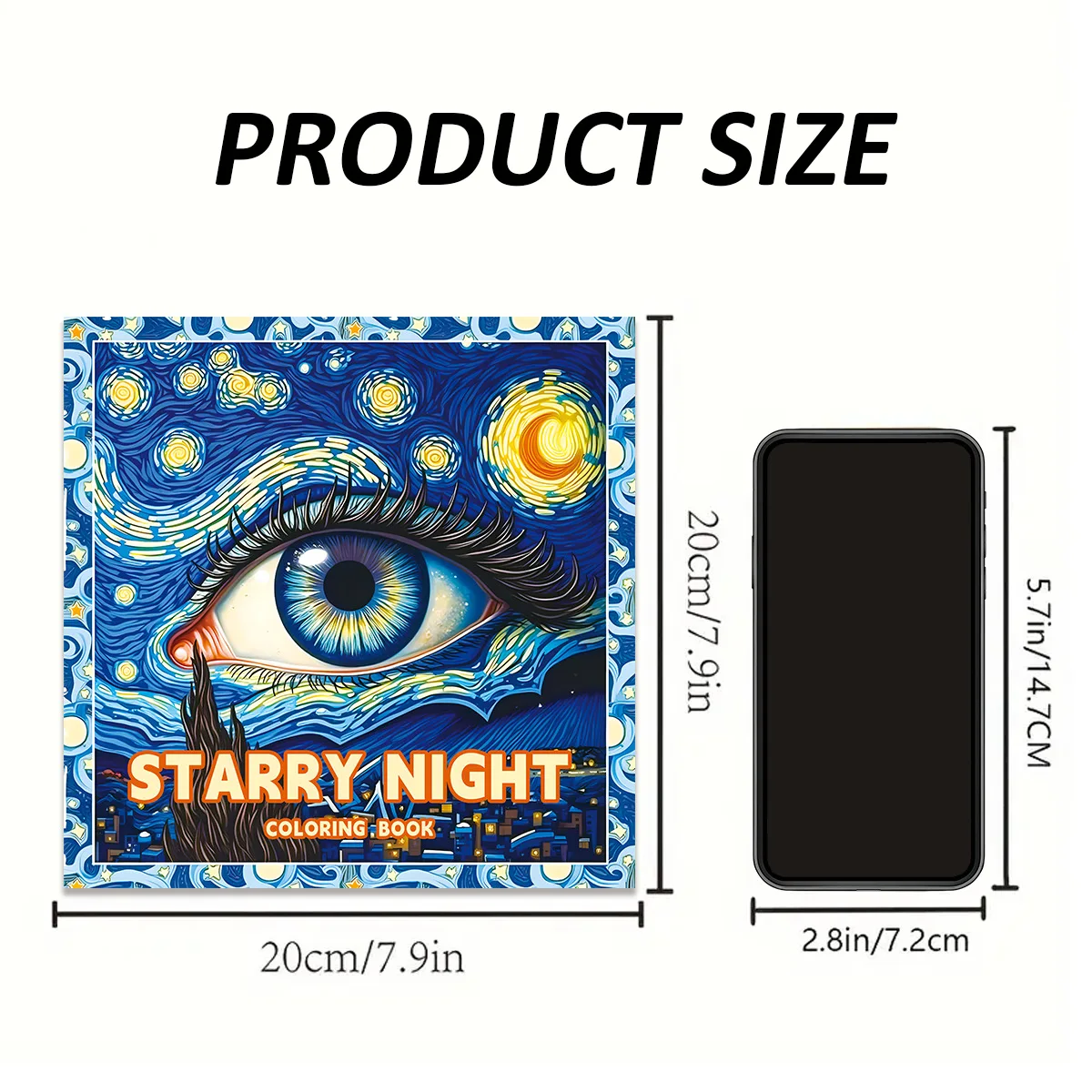 Starry Night Coloring Book Van Gogh Starry Sky Mystic Eye Abstract Art Stress Relief Drawing Book