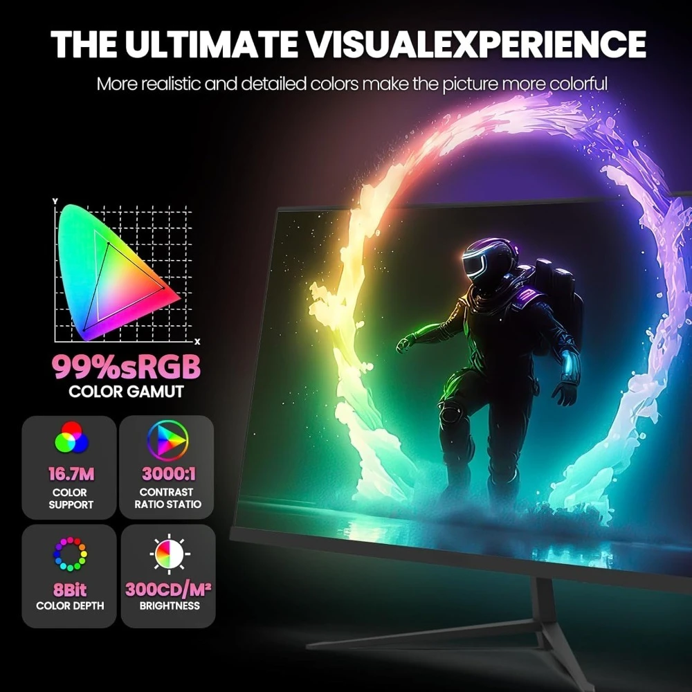 

24 Inch Curved Gaming Monitor 200Hz 180Hz FHD 1080P Frameless AMD FreeSync Low Motion Blur Eye Care DisplayPort HDMI Wall