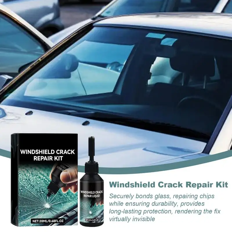 Cracked Glass Repair Kit Car Windshield Scratch Remover Windscreen Nano Fluid Filler Quick Fix Liquid for Phone Screens Mirrors