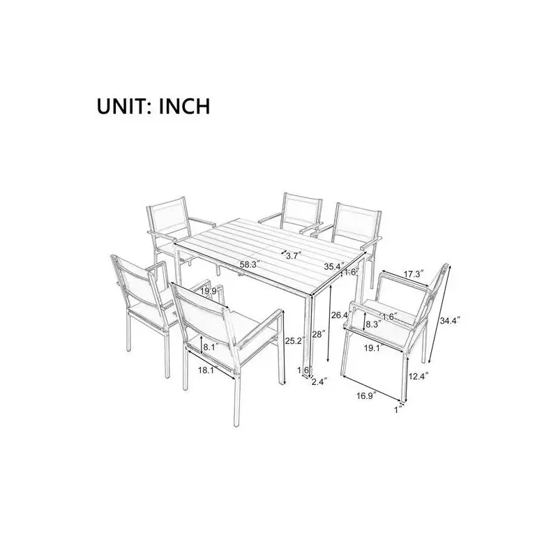 Robustes Outdoor-Tischstuhl-Set aus Stahl für Terrassen-, Balkon- und Hinterhofmöbel