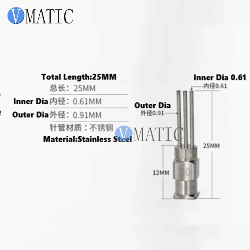 Premium Stainless Steel Triple-Barrel Glue Tip - 13mm Compact for Jewelry Crystals! Leak-Proof Luer Lock, 3X Faster Gem Setting