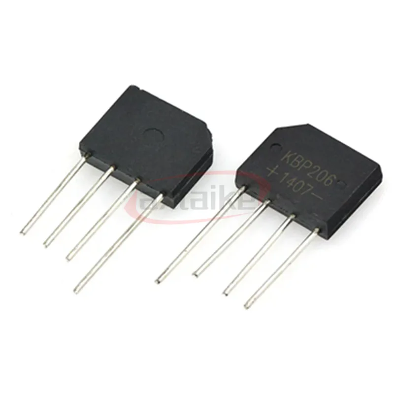 10PCS Single Bridge Rectifiers KBP206 KBP210 KBP307 KBP310 KBP406 KBP410 ZIP 4Pin 2A 3A 4A 600V 800V 1000V 1KV DIP