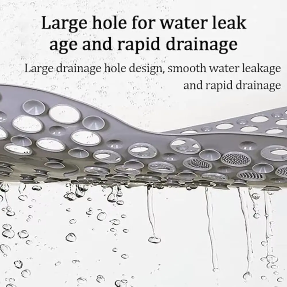

Suction Cups Shower Stall Mat Drainage Holes Non-Slip Safety Bathtub Floor Mats Antibacterial Resistant Machine Washable