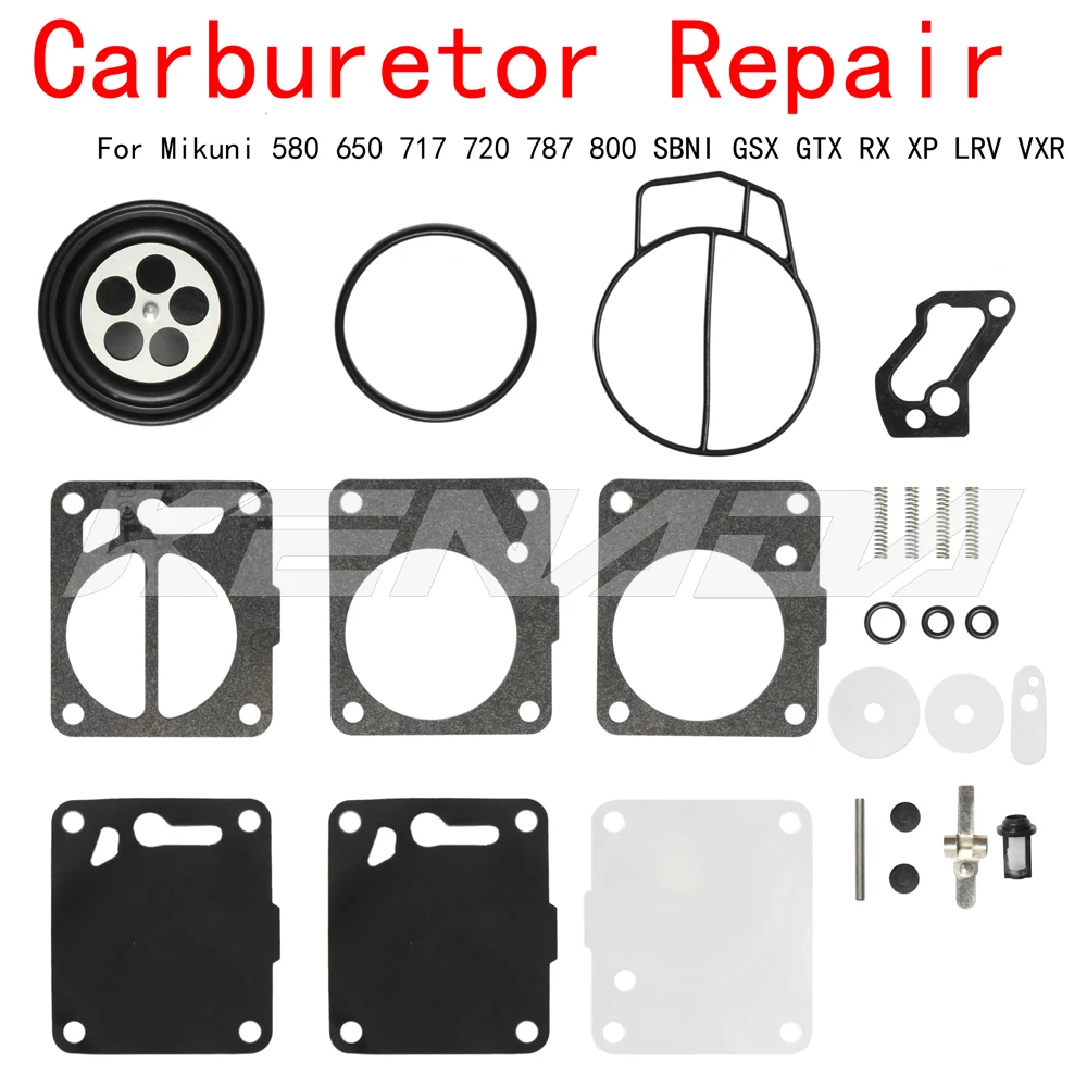 

Carburetor Repair Kits For Mikuni 580 650 717 720 787 800 SBNI GSX GTX RX XP LRV VXR Ltd