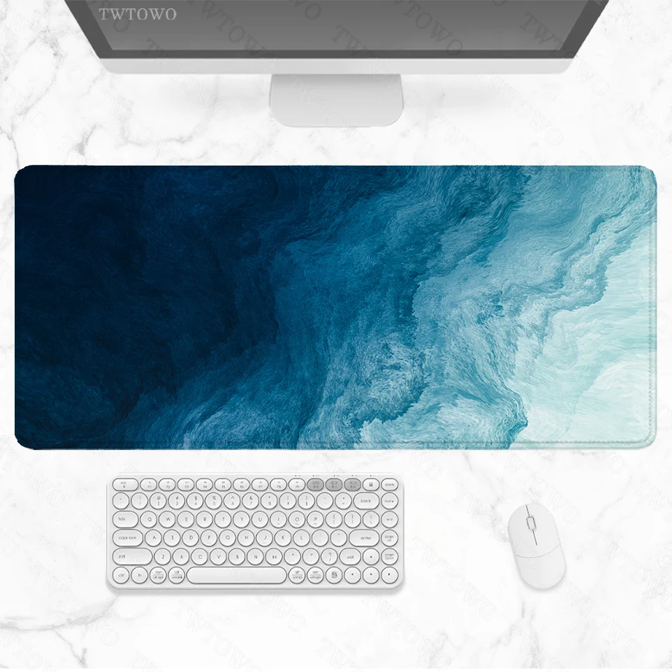 Blue Abstract Aesthetics Mouse Pad Gamer XL New Home HD Computer Mousepad XXL Playmat Soft Carpet Non-Slip PC Desktop Mouse Pad