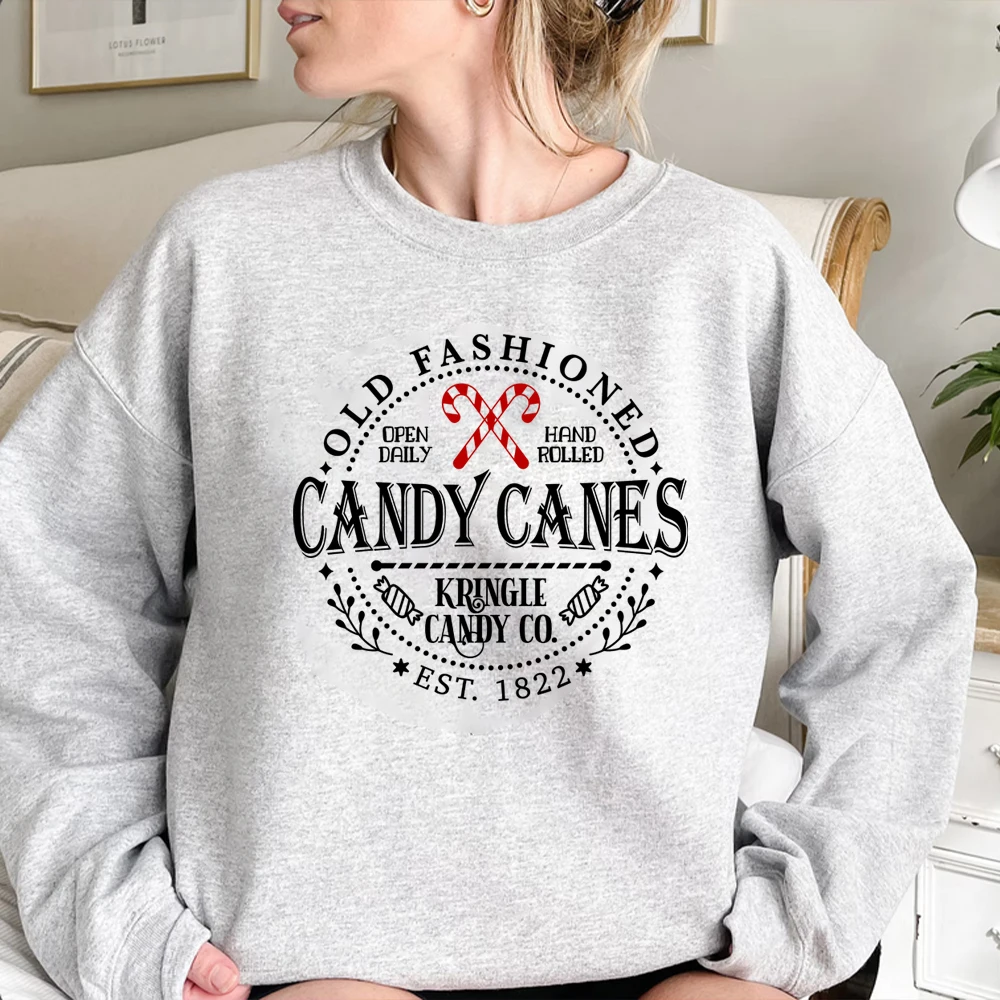 Aesthetic Christmas Sweatshirt  North Pole Crewneck Sweater Candy Cane Tee Christmas Hoodie Unisex Long Sleeves Sweatshirt