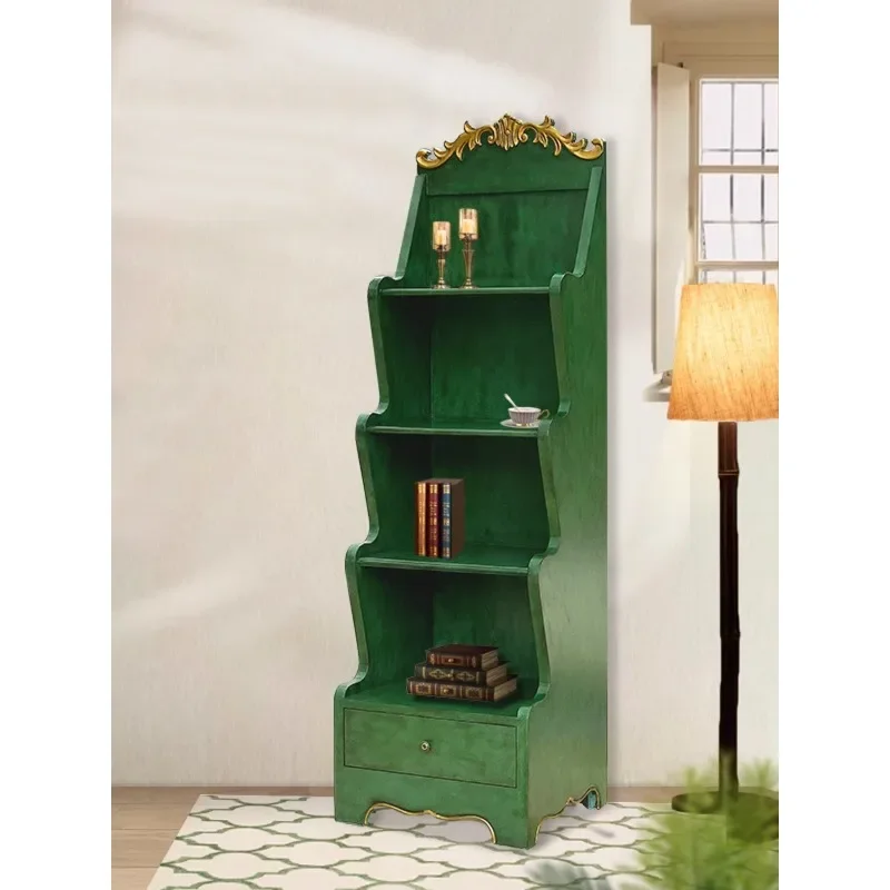 American country bookcase study adult bookshelf magazine cabinet retro green home living room sheet music storage locker