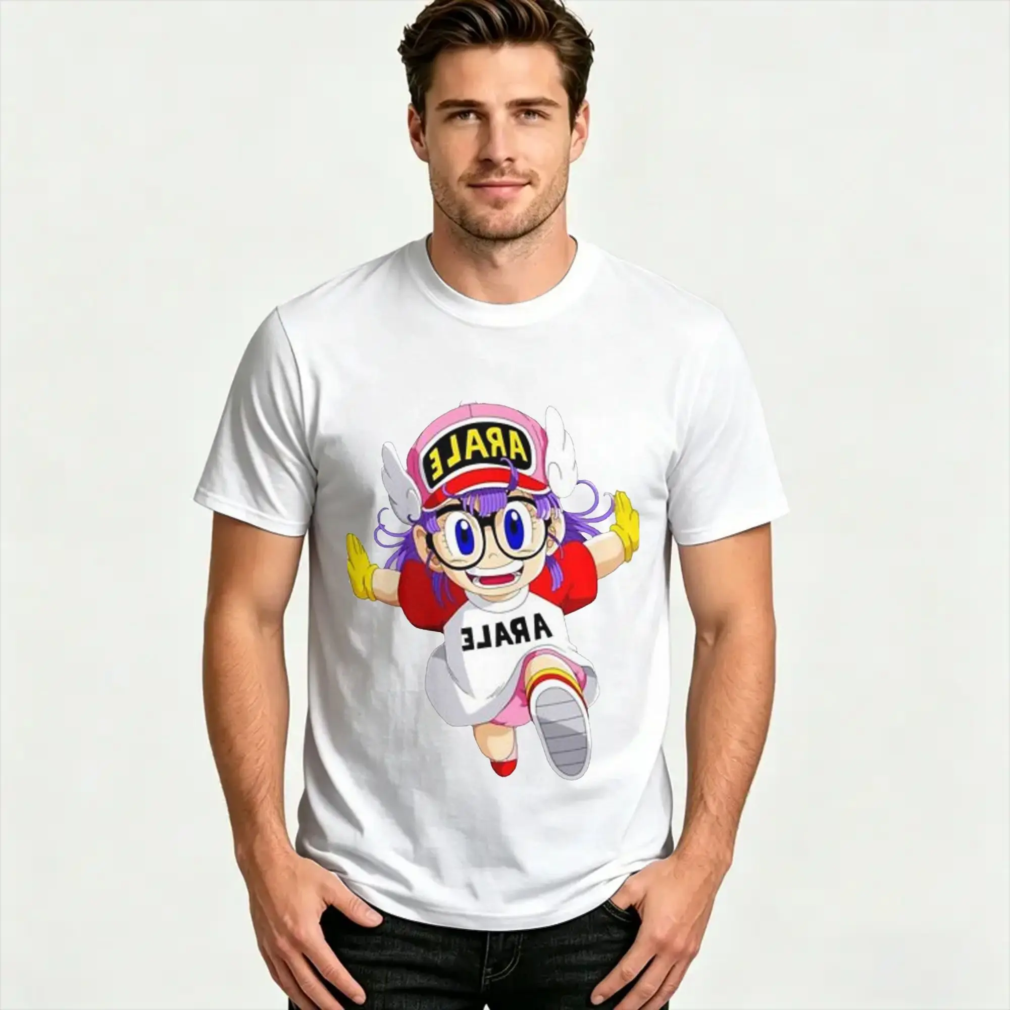 Dr Slump for Men Women T Shirts Arale Norimaki Anime Novelty Tees Short Sleeve Crew Neck T-Shirts 100% Cotton Plus Size Clothes
