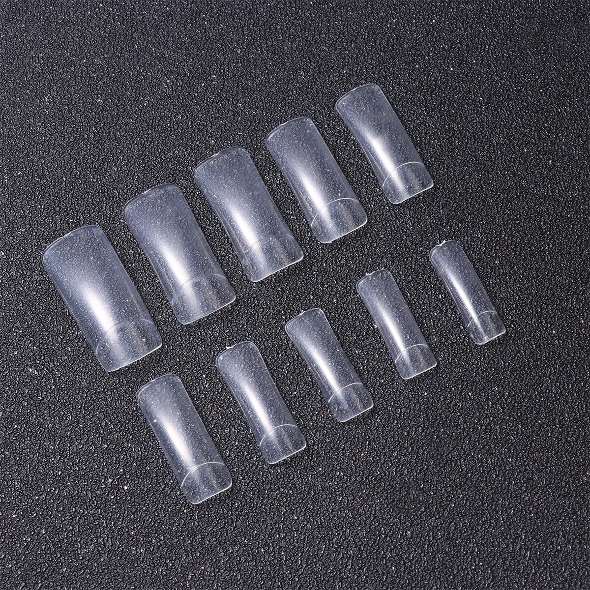 500Pcs Extension Fake Nails Premium Resin Manicure Pieces Pouch for Home Store Natural Transparent French Style Numbers