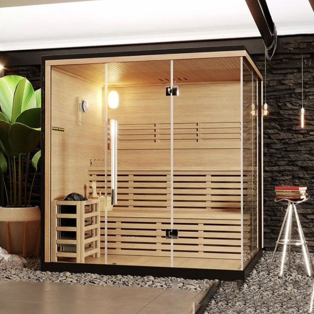 Wholesale Different Design Steam Sauna Room Canada Red Cedar Wood Barrel Sauna Portable Wood Burning Stove