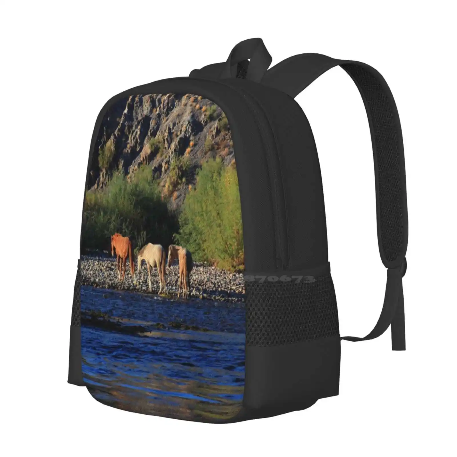 Wild Horses Of Arizona Bag Backpack For Men Women Girls Teenage Wild Horses Salt River Mesa Arizona Southwest