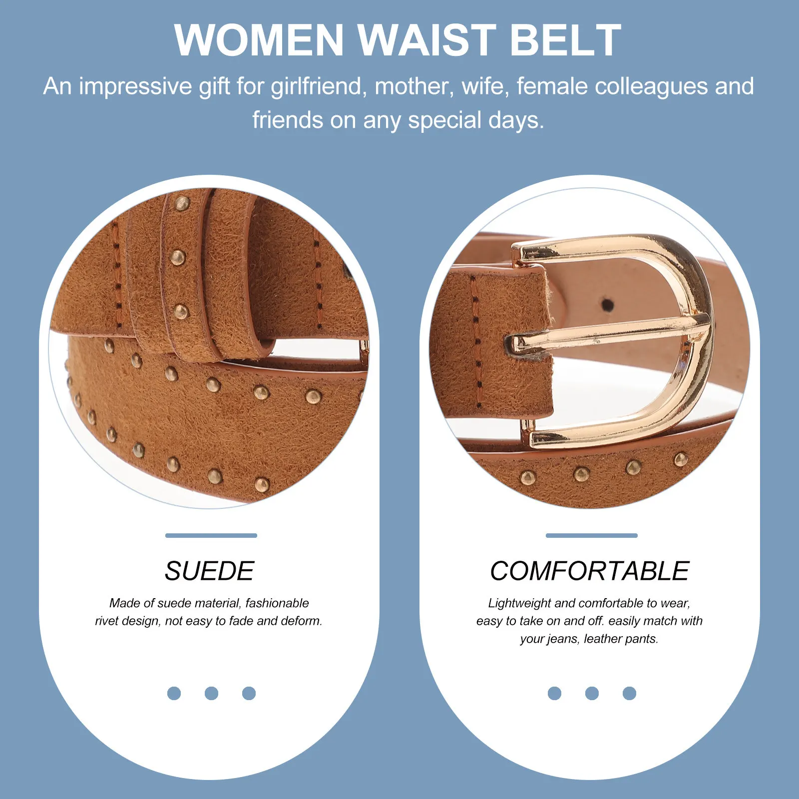 

Женский пояс в западном стиле с шикарным дизайном и заклепками, удобный, идеально подходит для повседневной носки, свиданий, вечеринок, незаменимый элемент гардероба.