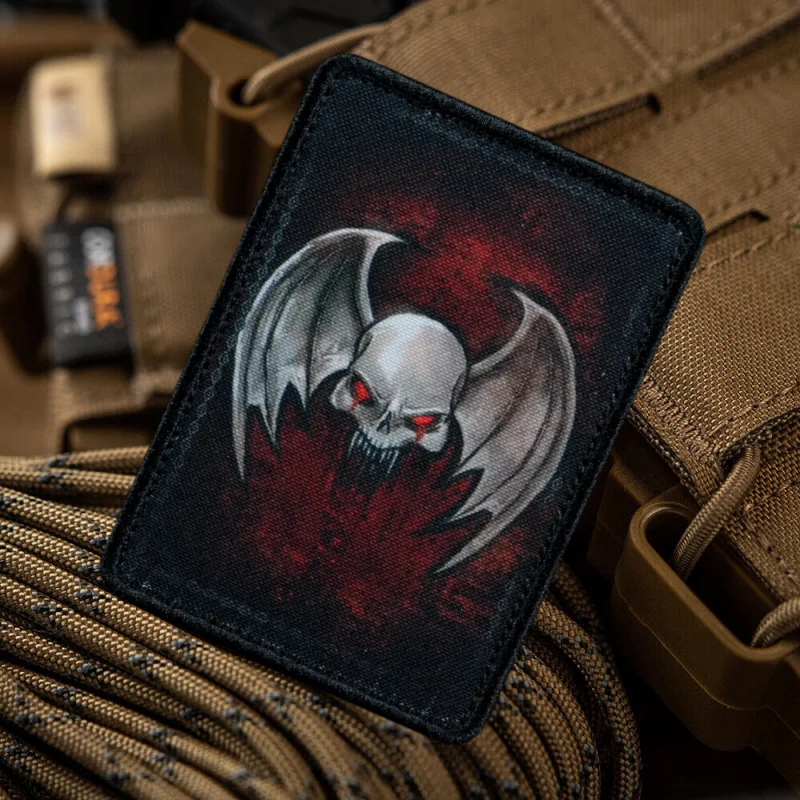 

Bat Skull Tactical Patch with Hook Lord of The Night Bats Morale Badge Military Chevron Vest Backpack Stickers Combat Applique