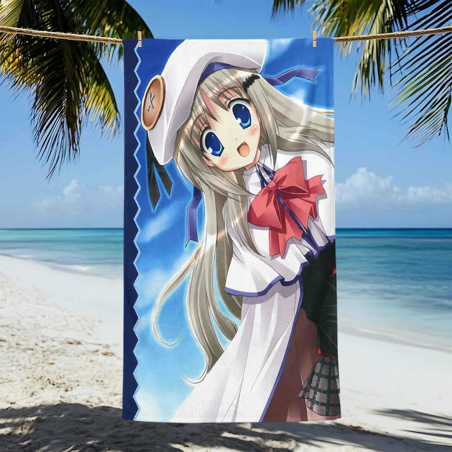 Kawaii Anime L-Little B-Busters Beach Towel,Multi-purpose Towel,For Sport, Fitnes, Swimming And Outdoor Activities