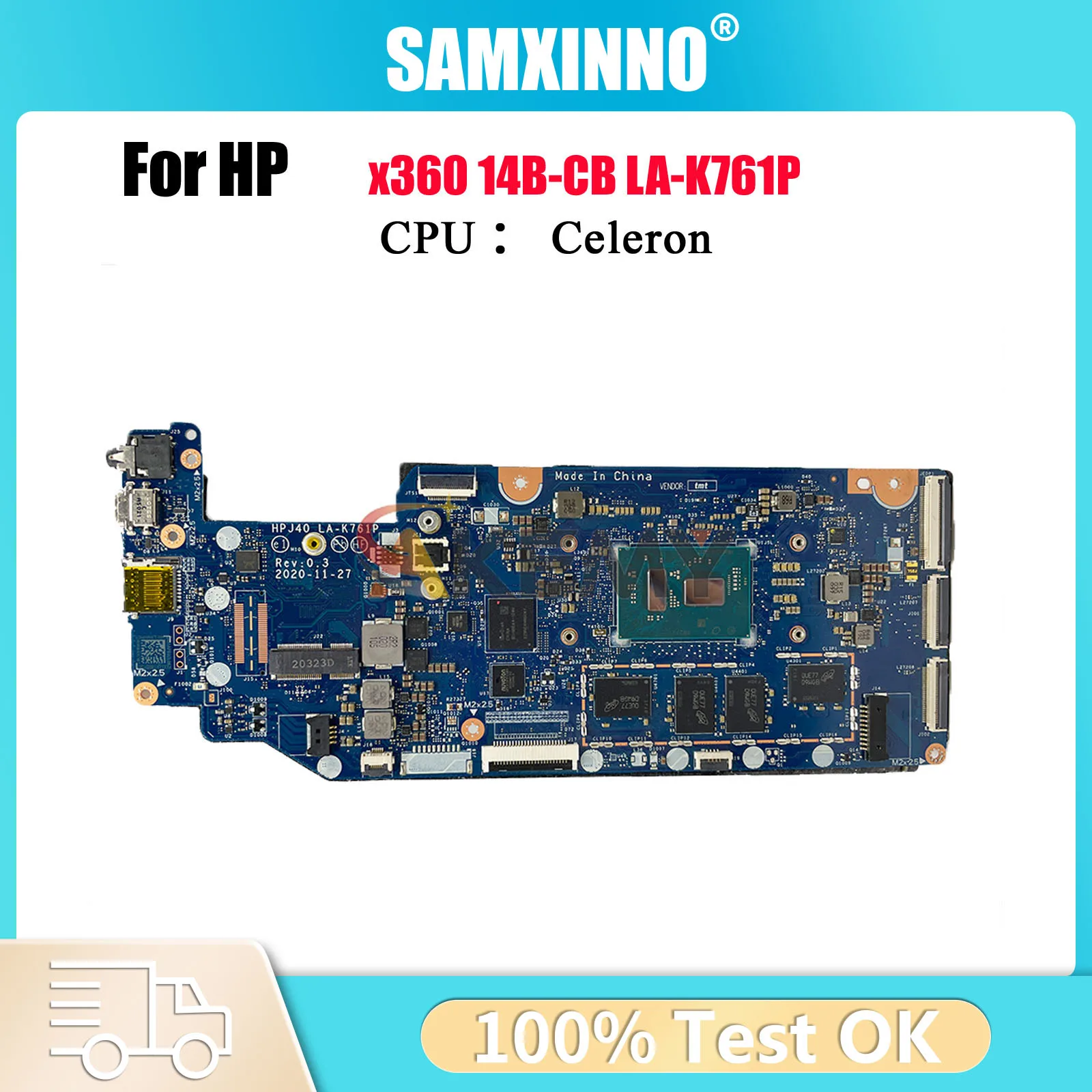 

LA-K761P для ноутбука HP Chromebook X360 14B-CB, материнская плата M47681-001 с процессором N4000 N4500 N6000, 4 ГБ ОЗУ, 64 ГБ SSD, 100% тестирование