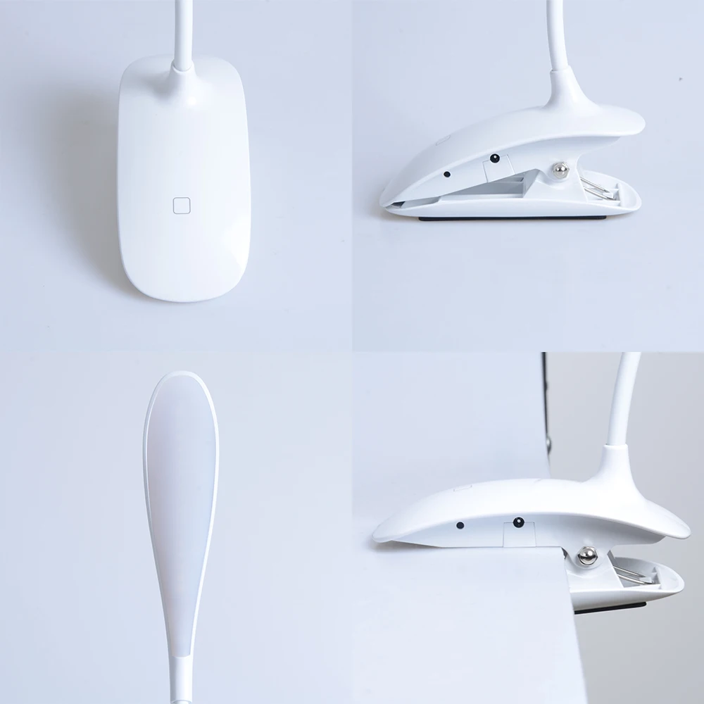 Clip ricaricabile lampada da tavolo a Led flessibile interruttore tattile lampade da tavolo a LED USB per la protezione degli occhi da comodino Dimmer luce del libro di lettura