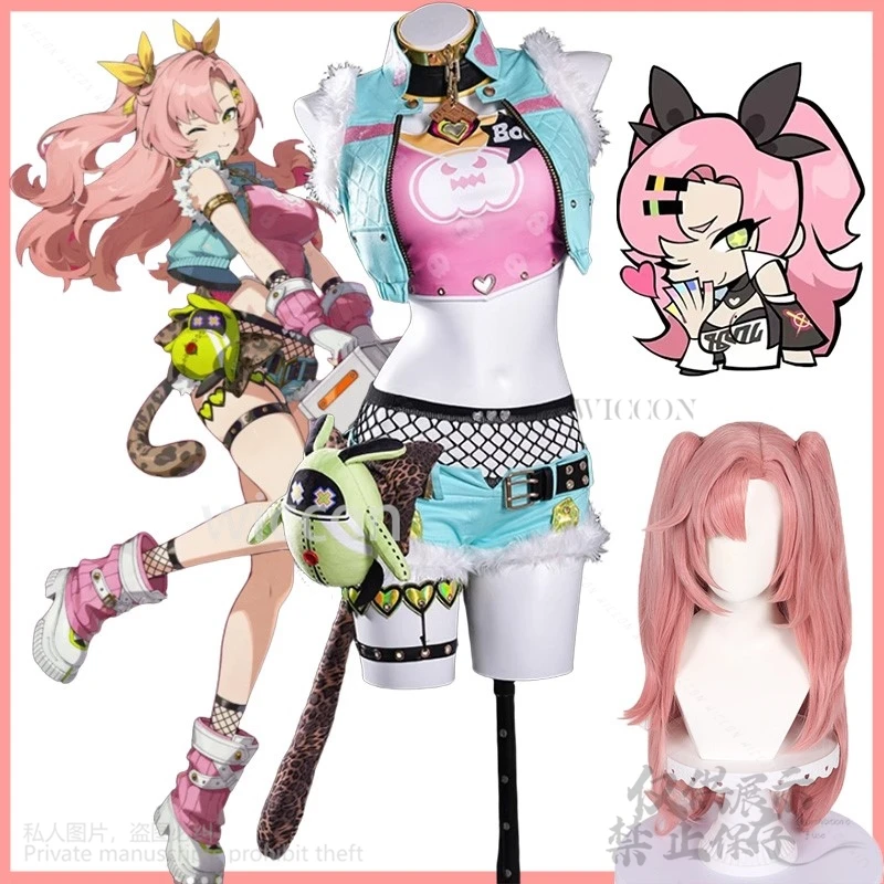 

Аниме-игра Zenless Zone Zero Косплей Николь Демара Новый костюм Милая милая униформа Сексуальные брюки Парики для девочек и женщин Cos Индивидуальные