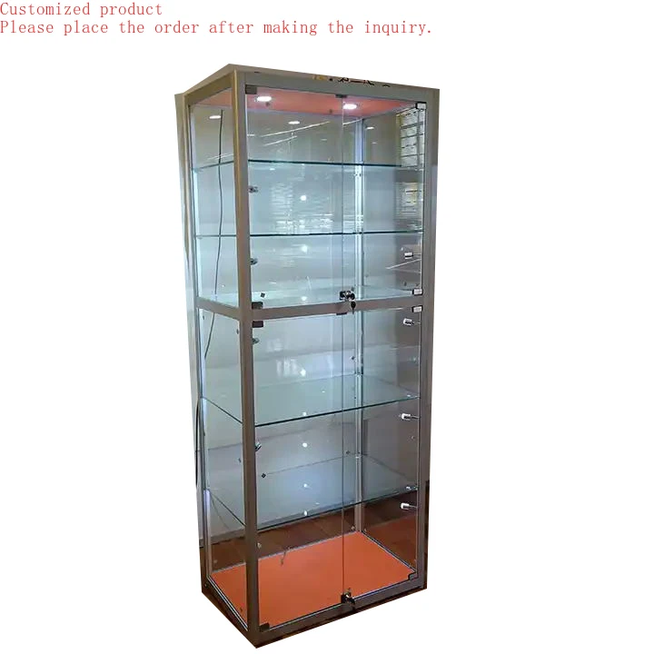 

Custom.Orange Jewelry Glasses Display Rack & Display Glass Shelves showcase Cigar Display Cabinet