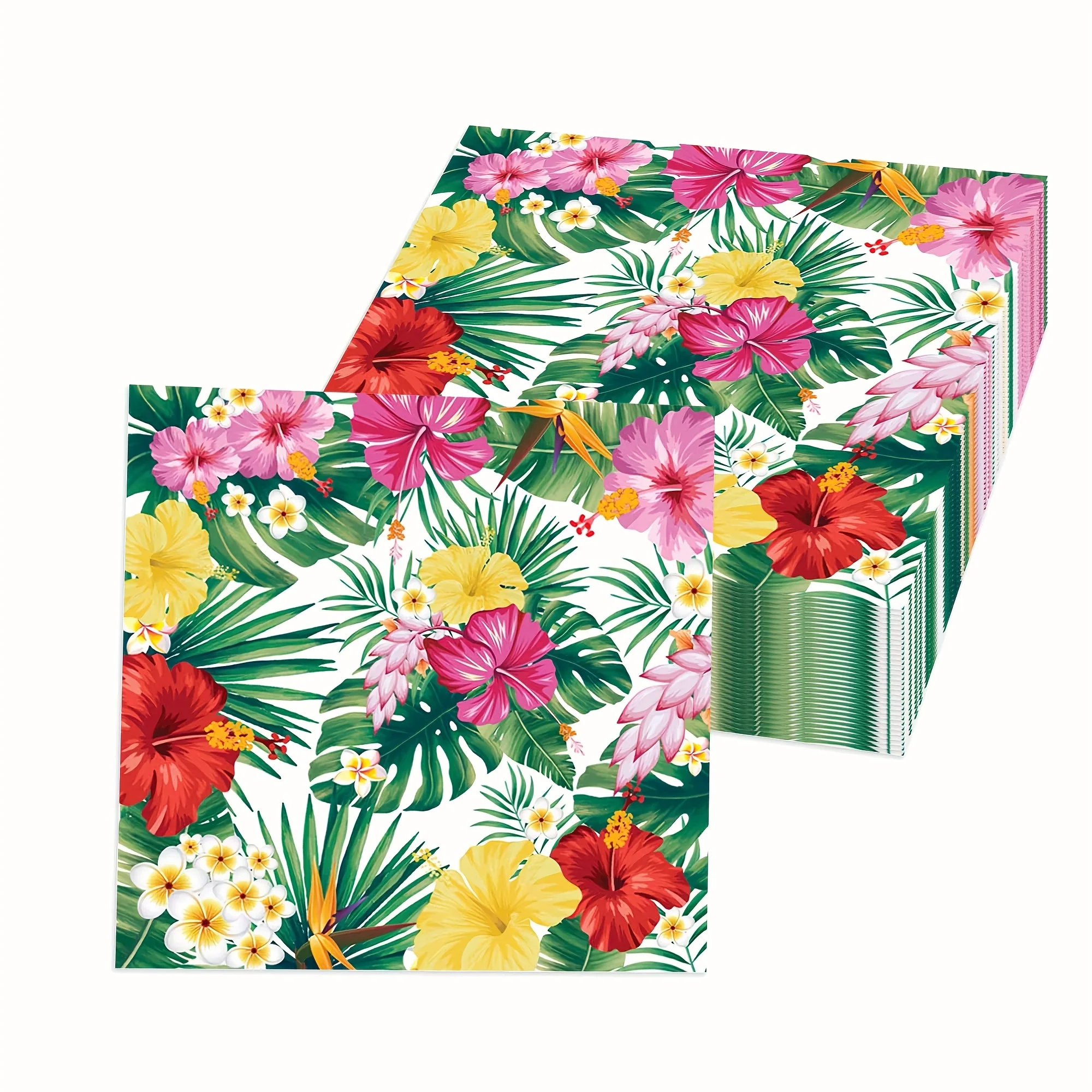 20 قطعة/الحزمة 33 سنتيمتر * 33 سنتيمتر هاواي أوراق النخيل زهرة الصيف المناديل الورقية الاستوائية للحدث والحفلات الديكور الأنسجة