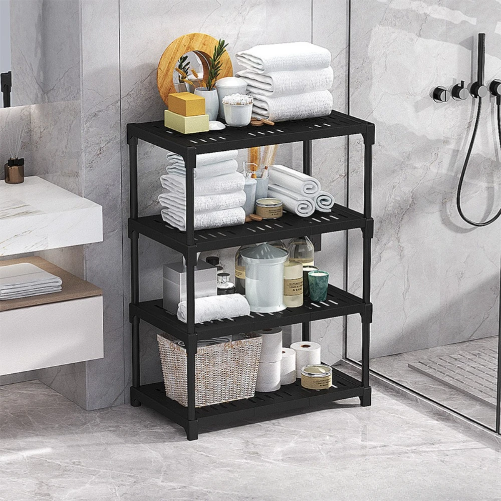

Family Bathroom Storage Kitchen Seasoning Storage Rack Multi-Function Snacks And Sundries Rack 4-Floor Bathroom Storage Rack