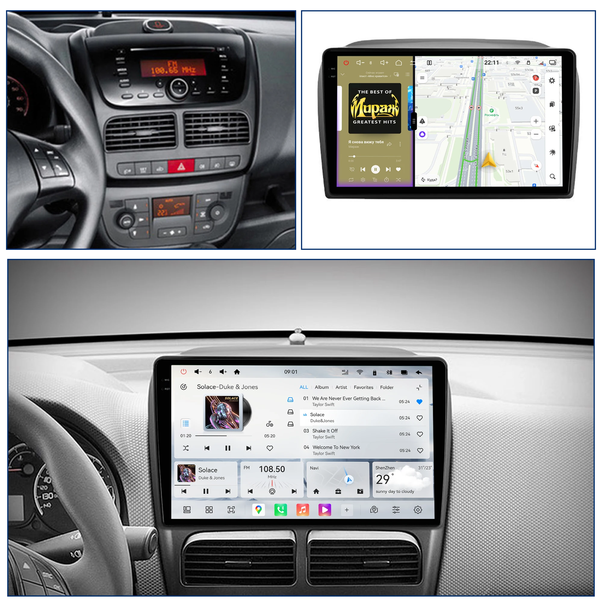 Redpower Android 850 Pro Max Multimedia Player with Crystal Sound, CarPlay Bluetooth Car Radio for FIAT Doblo 2 2009 - 2015