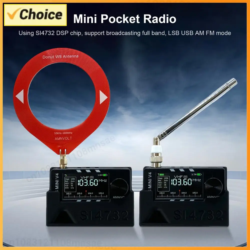 

Портативный AM/FM-радиоприемник с IPS-экраном 1,9 дюйма, USB, транзисторное карманное радио с зарядкой Type-C, полный диапазон частот для походов и кемпинга