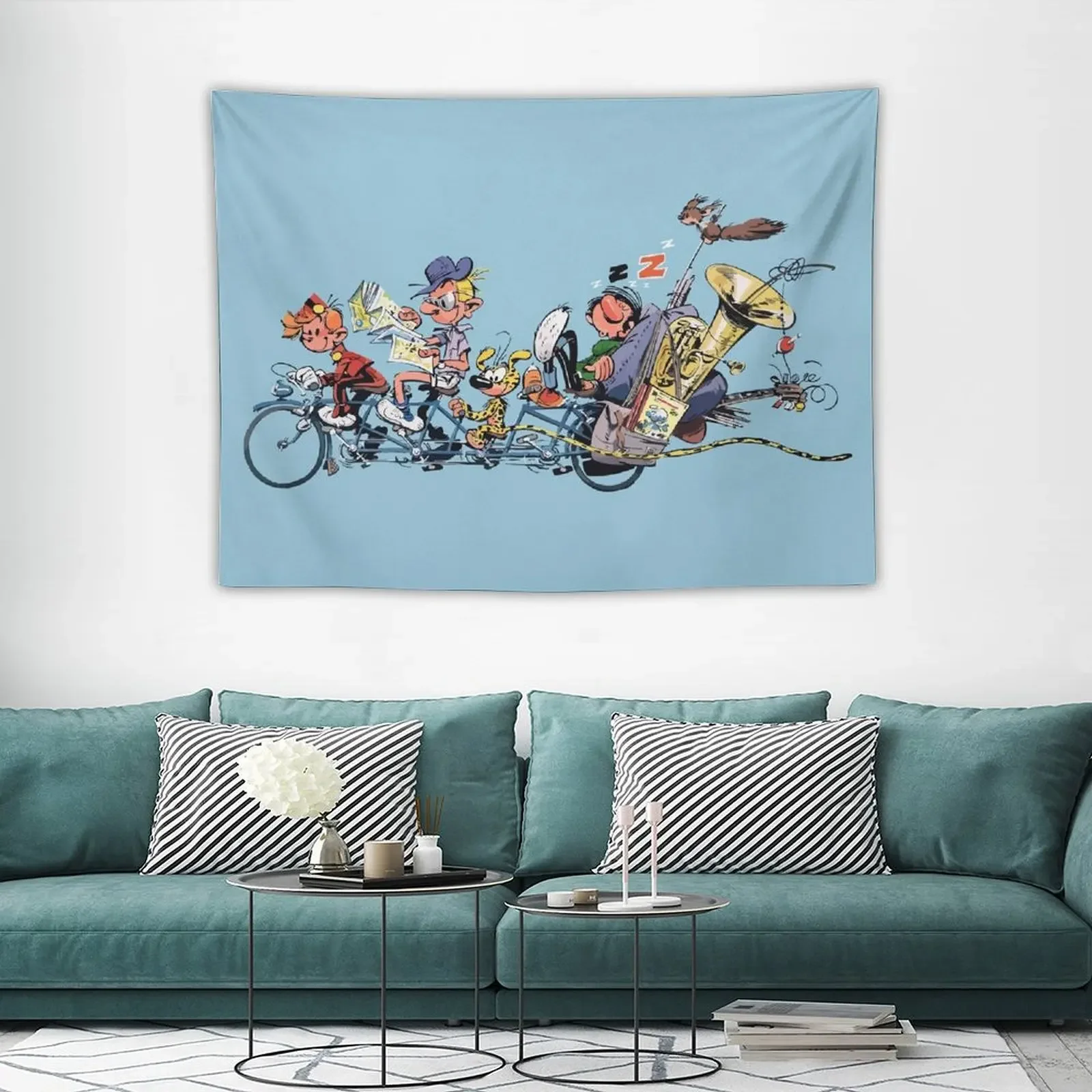 Gaston Marsupilami and Spirou Tapestry Decoration Wall Wall Hanging Aesthetic Decoration Tapestry