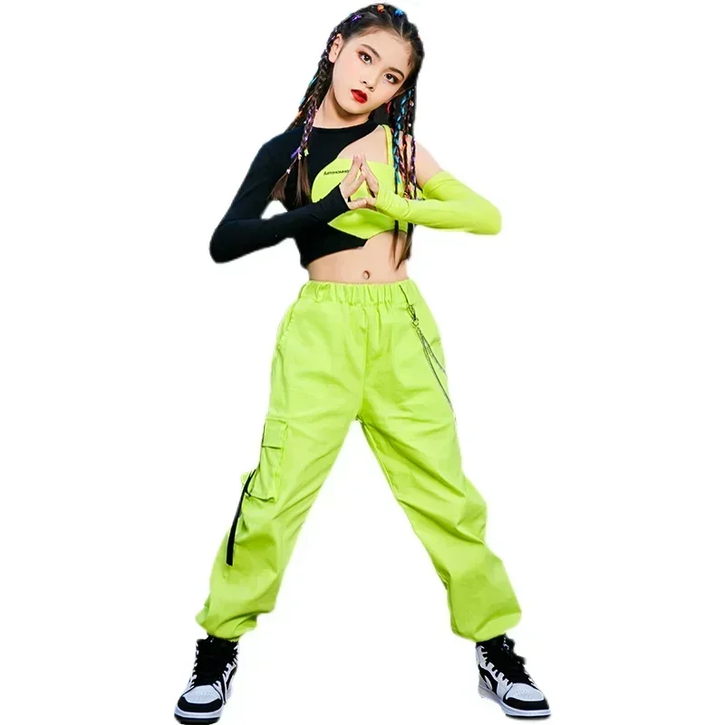 Moderne Dans Hip Hop Rave Kleding Jazzdans Kostuums Voor Meisjes Mode Hiphop Pak Kinderen Street Dance Outfits