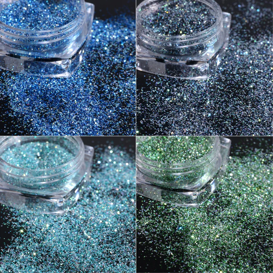 1 stücke Pigment Pulver Nail art Glitter Glänzenden Holographische Diamant Gemischte Staub Pailletten Maniküre Design DIY Nagel Dekoration LYZS01-30