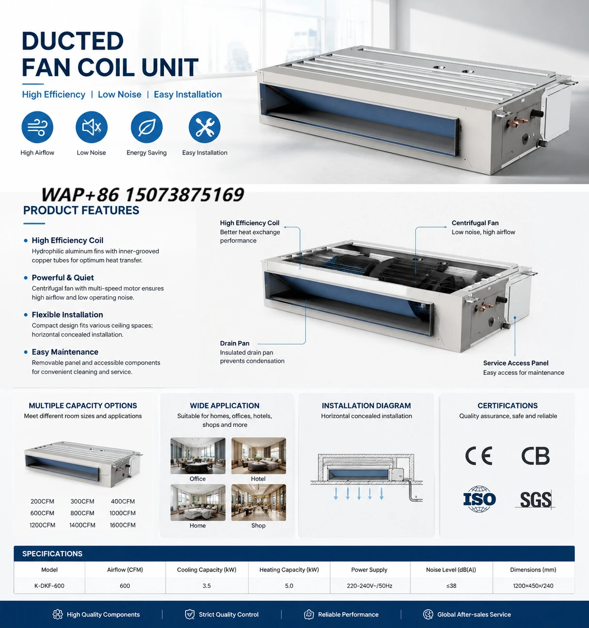 OEM Electric Central Air Conditioner R32 Full DC Inverter Ducted AC 3-5 Ton SEER 20+ Ceiling Concealed Heating Cooling