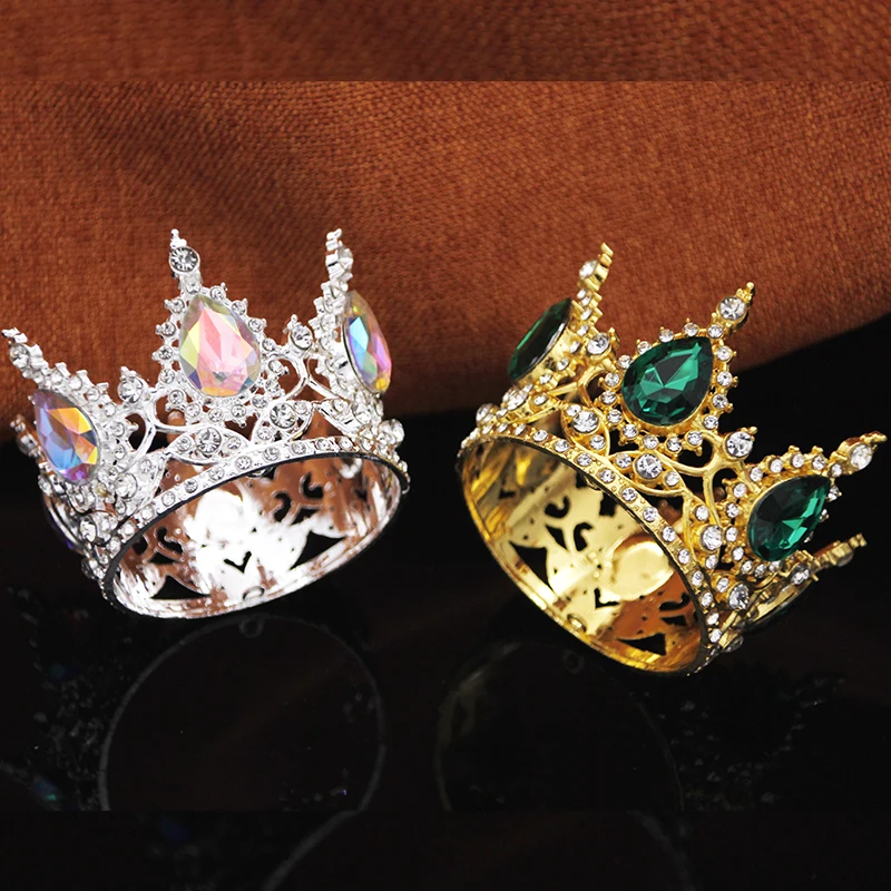 Tiaras pequeñas de princesa para decoración de flores de boda, corona para pastel, regalo de cumpleaños para niñas, diadema, accesorios de joyería