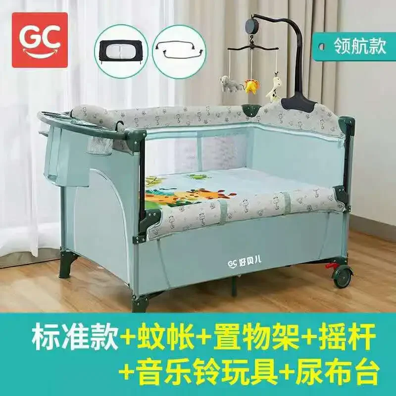 

Wholesale Movable Splicing Large Bed Foldable Baby Crib Portable Newborn Bedside Bed Baby Rocking Bed