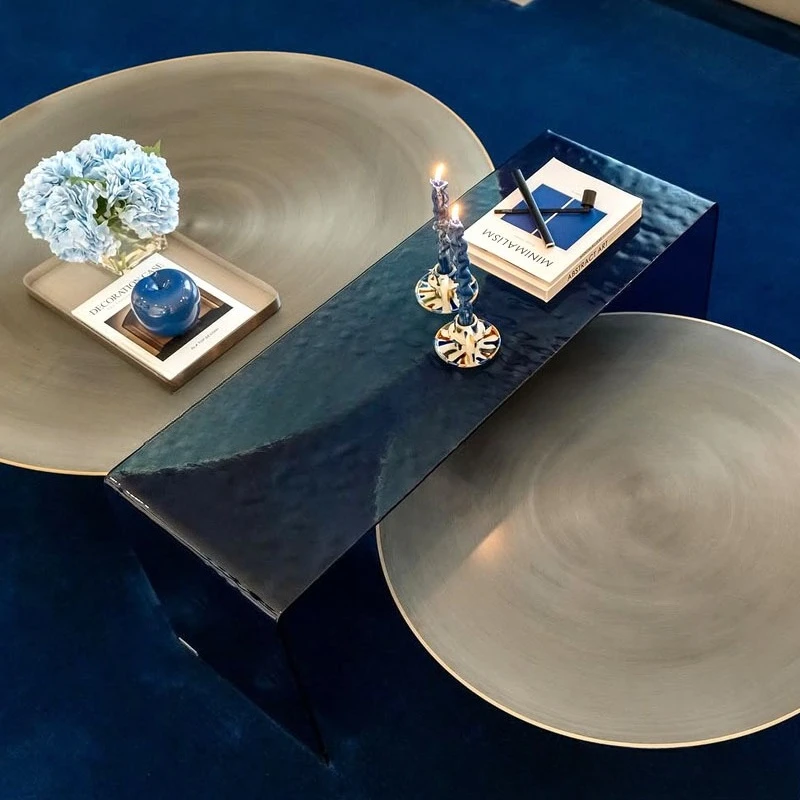 S1saa Light luxury hot curved acrylic coffee table designer living room home tea table advanced water ripple creative tea table
