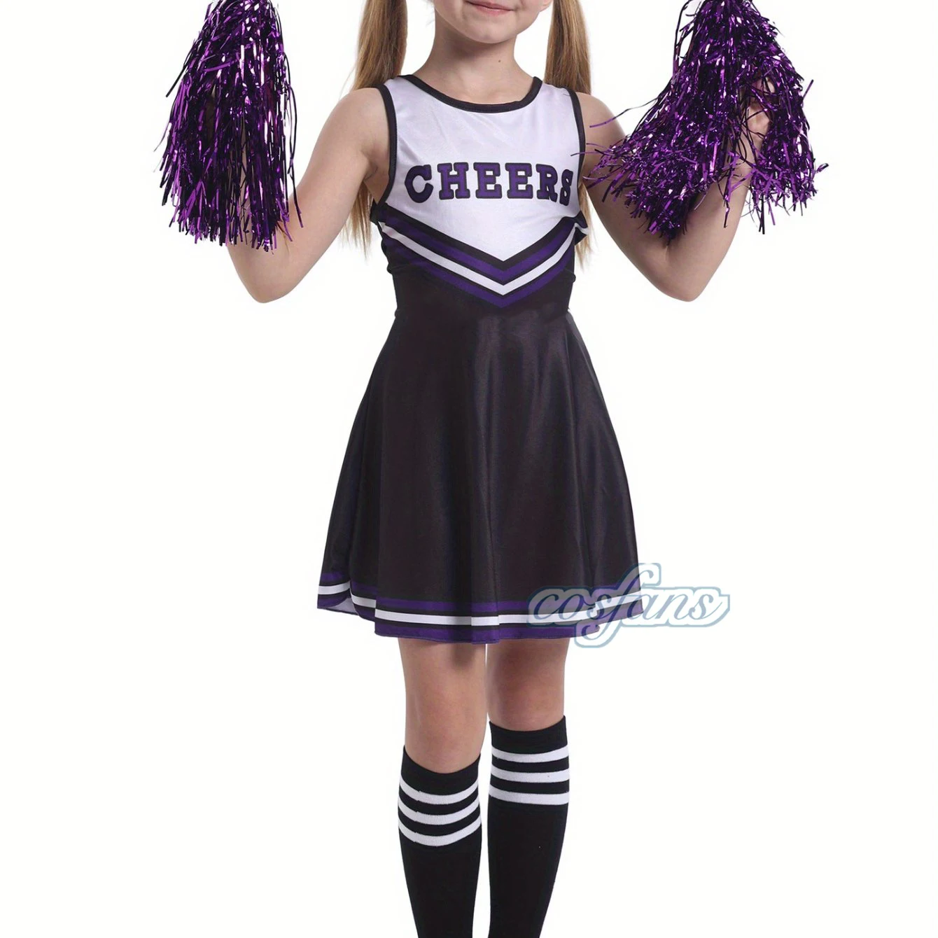أزياء فريق التشجيع للفتيات فساتين رياضية صيفية بدون أكمام للأطفال، أزياء يهتف عصرية، تنانير رائعة