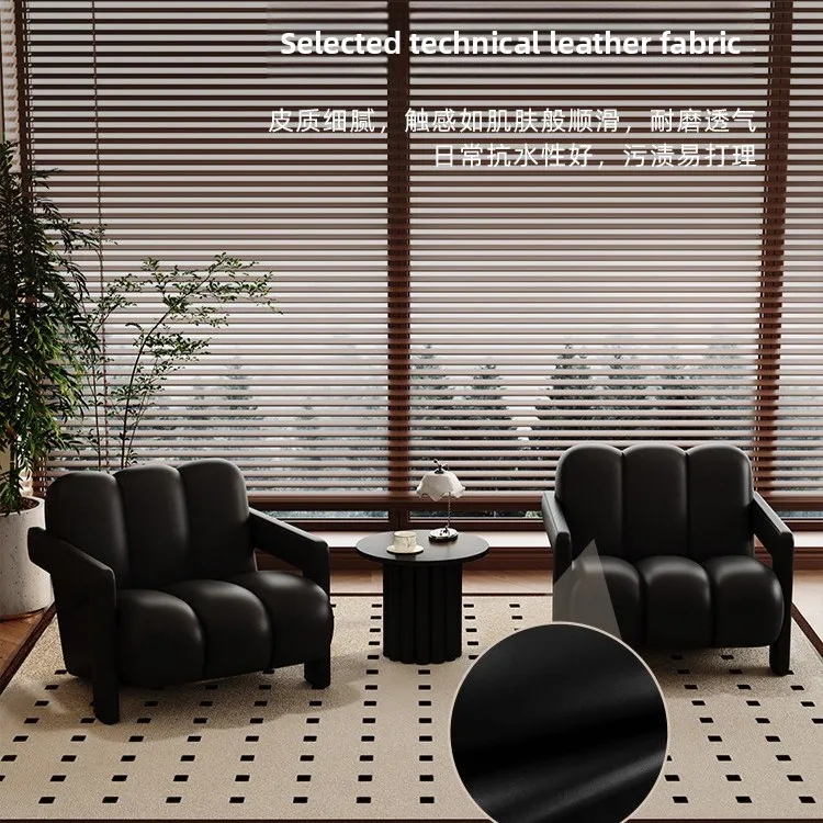 Light luxury sofa chair black single reception leisure relax armchair balcony high-end möbeln wohnzimmer living room furniture