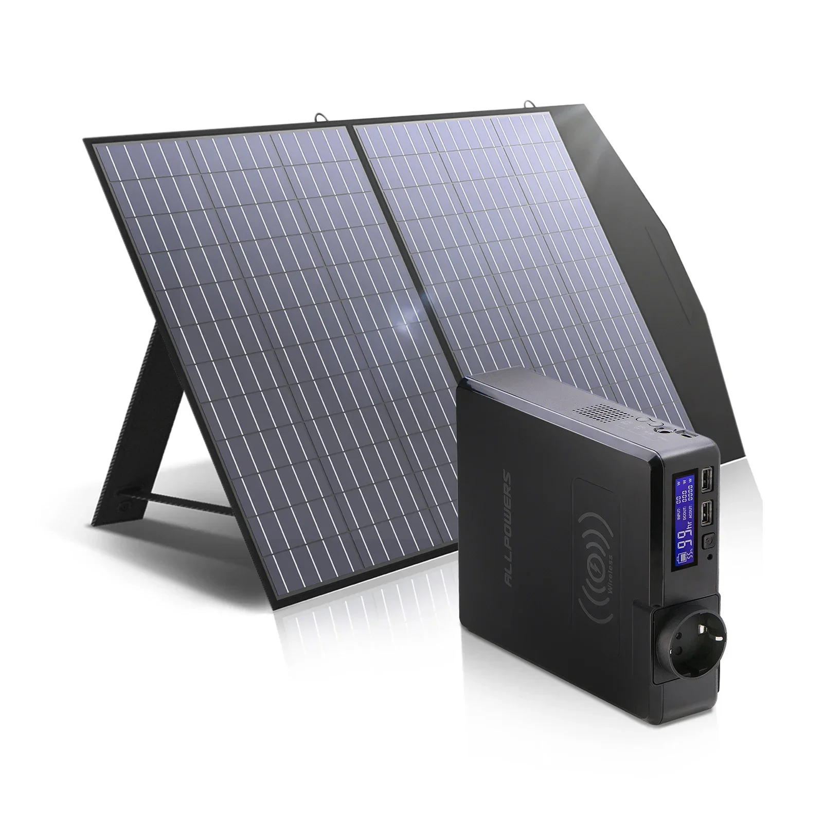 Solar Powerbank 41600mAh Home Backup,Outdoor Emergency Power 200W Powerstation Mit Solarpanel 60/100W