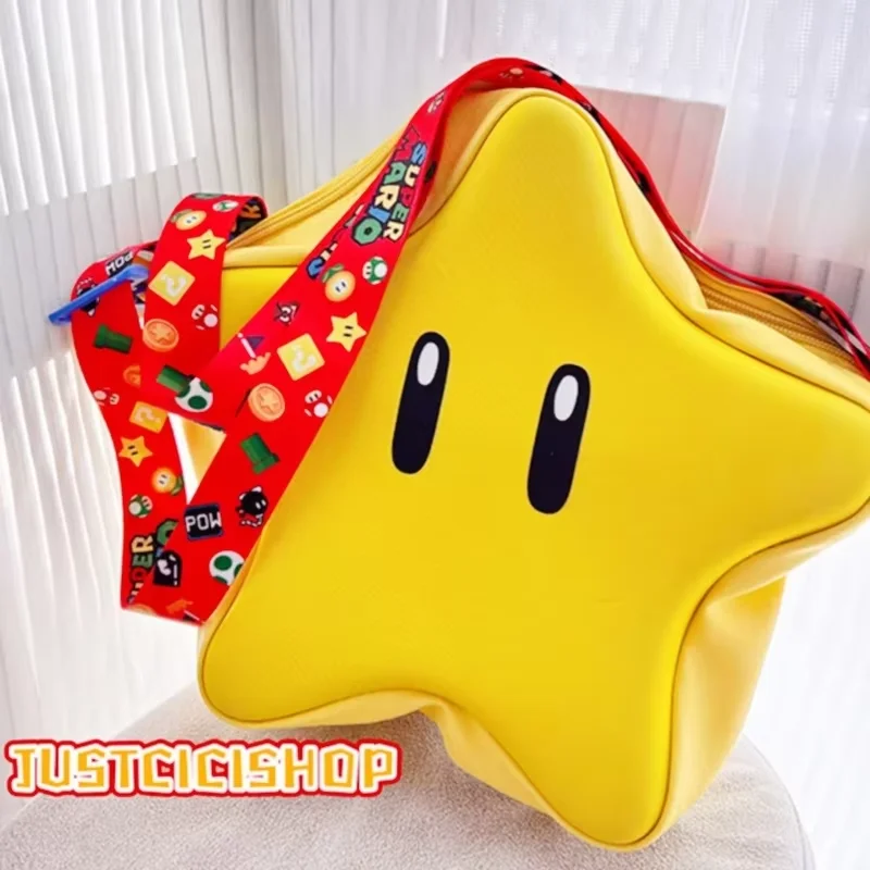 Super Mario Big Eye Yellow Star Backpack Cute Fashion Bag Crossbody Bag Anime Peripheral Backpack Birthday Gift In Stock